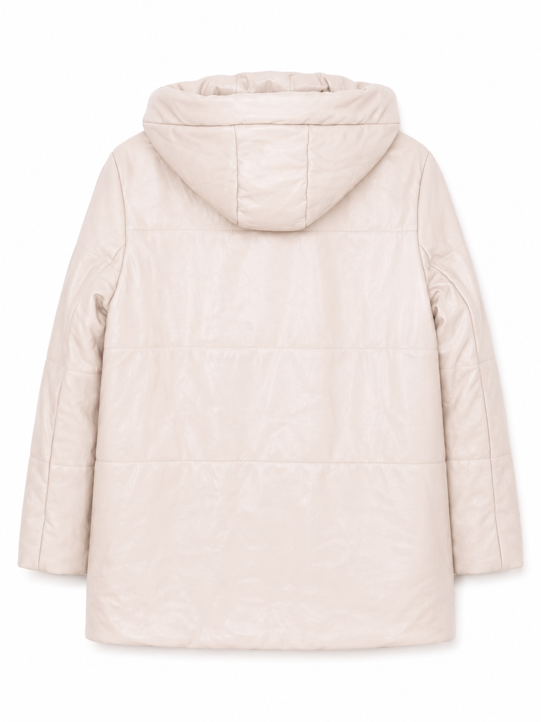ZARA ladies synthetic leather hooded jacket Size 2XL
