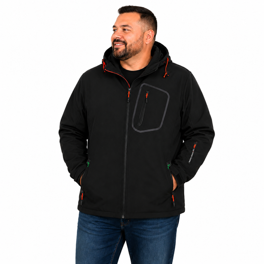 Genster Men's Softshell Hooded Jacket – Size: 4XL +