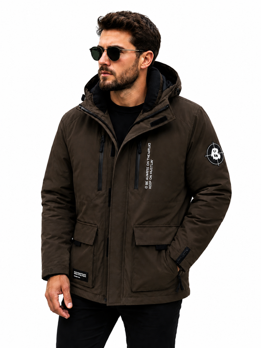 Black Squad Men's Hooded Winter Jacket – Size: Medium
