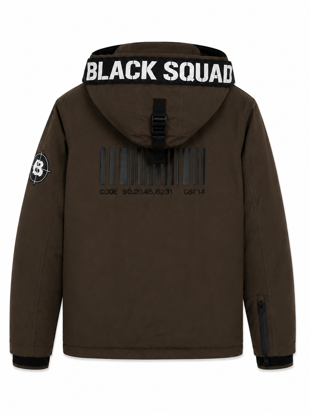 Black Squad Men's Hooded Winter Jacket – Size: Medium