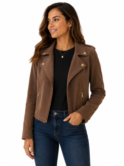 Primark Ladies Faux Suede Cropped Jacket – Size: Small