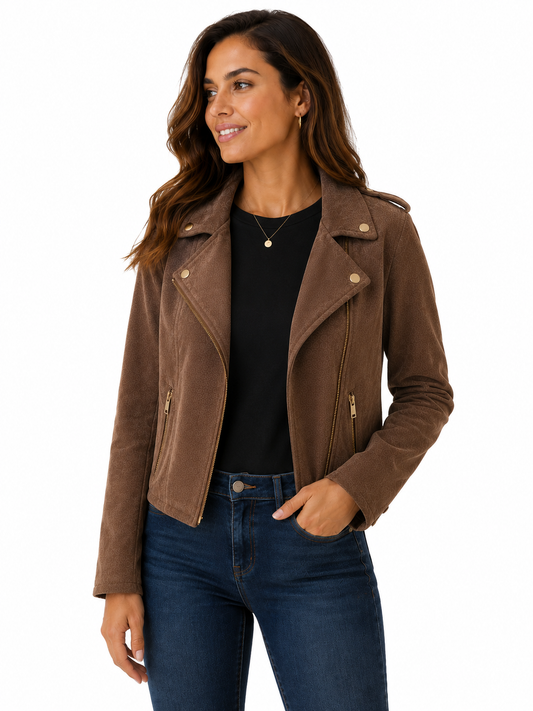 Primark Ladies Faux Suede Cropped Jacket – Size: Small
