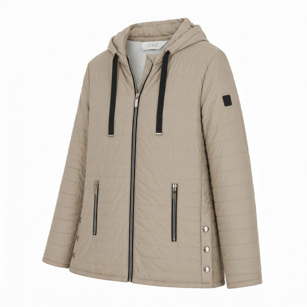 Etage Ladies Hooded Quilted Jacket – Size: Medium