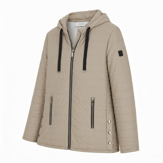 Etage Ladies Hooded Quilted Jacket – Size: Medium