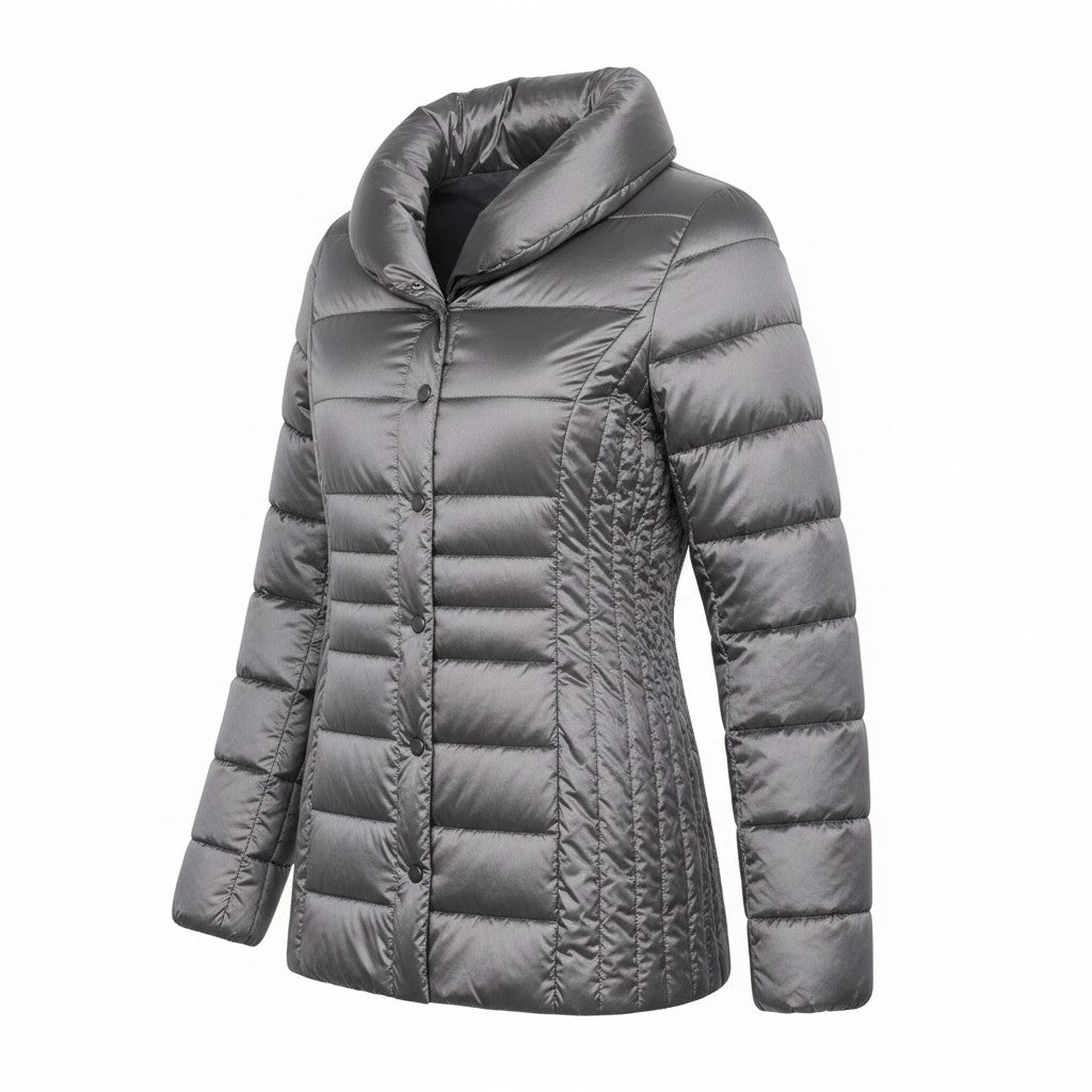 Esmara Ladies Silver Grey Puffer Jacket – Size: Medium