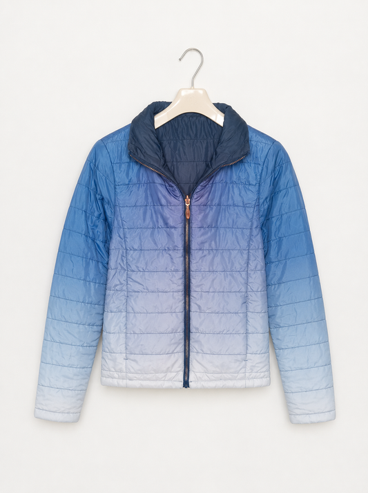 🩵 Ladies Large Ombre Puffer Jacket – Excellent Condition 🩵
