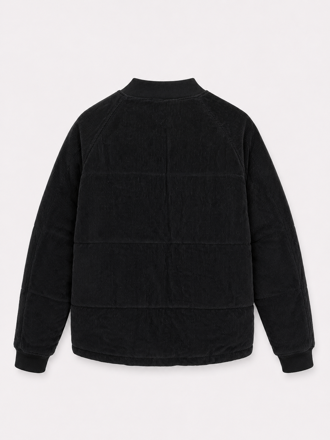 🧥 BoohooMAN Black Corduroy Bomber Jacket – Size L