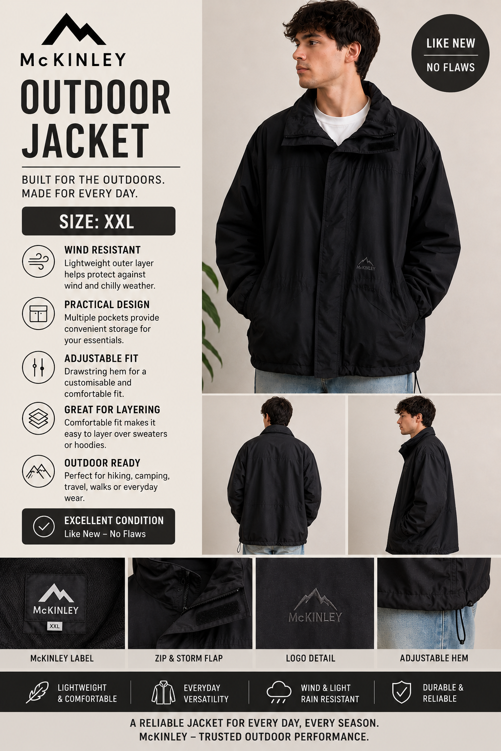 🖤 McKINLEY Men's XXL Outdoor Jacket 🖤
