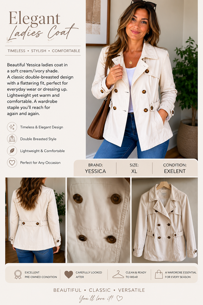 🤍 Yessica Ladies Trench Coat – Size XL 🤍